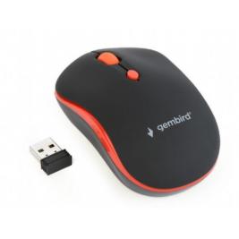 Mouse Gembird  Wireless MUSW-4B-03-R USB, Black/Red, 2.4 GHz, 800, 4-button1200/1600dpi, Nano Recive