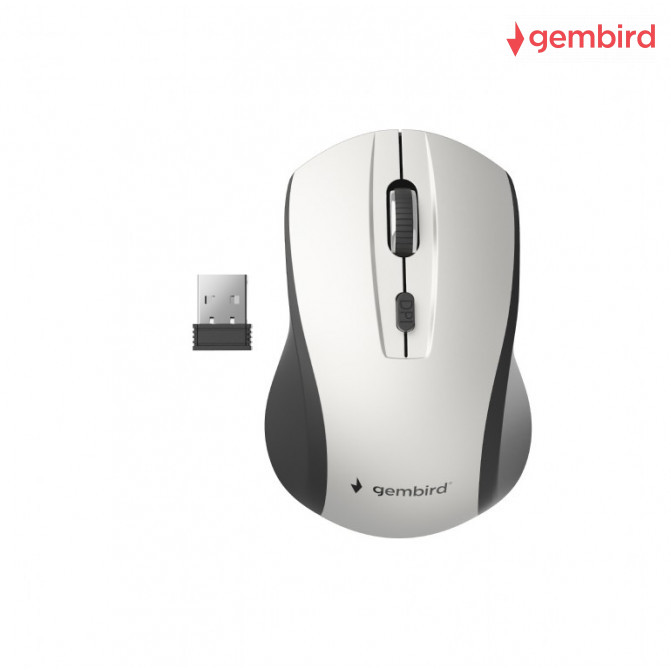 Мышь Gembird Wireless MUSW-4B-02-BS, USB, Black/Silver, 2.4 GHz, 4-button, 800/1200/1600dpi