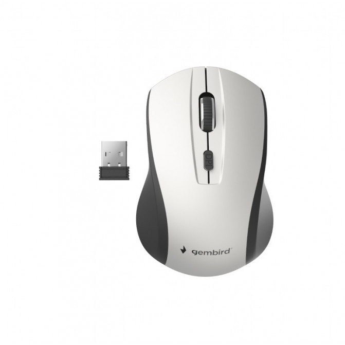 Мышь Gembird Wireless MUSW-4B-02-BS, USB, Black/Silver, 2.4 GHz, 4-button, 800/1200/1600dpi