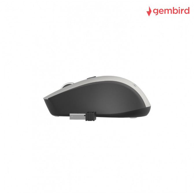 Мышь Gembird Wireless MUSW-4B-02-BS, USB, Black/Silver, 2.4 GHz, 4-button, 800/1200/1600dpi