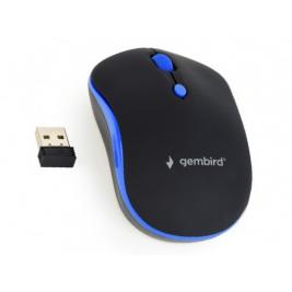 Mouse Gembird  Wireless  MUSW-4B-03-B, Black/Blue, 2.4 GHz, 800, 4-button1200/1600dpi, Nano Reciver