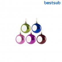 Glob decorativ de Crăciun sclipitor din plastic pentru sublimare cu inserție din aluminiu (50 mm)