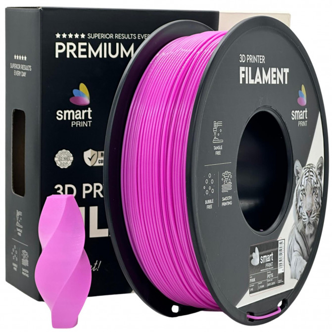 Филамент для 3D-принтера PETG, Smart Print FG-S33-E1, Pink, 1.75 мм, 1кг
