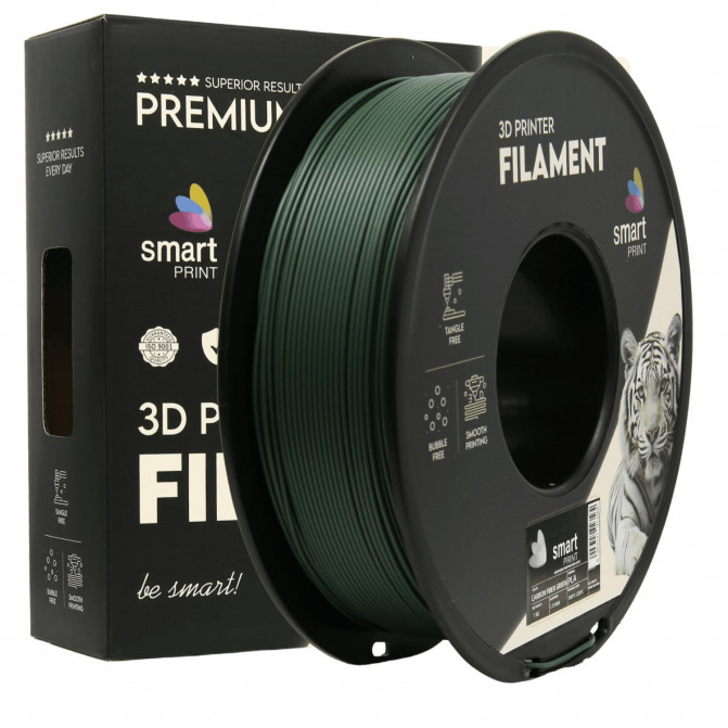 Filament pentru imprimanta 3D Smart Print FG-S185-E1, PLA, Carbon Fiber Green, 1.75 мм, 1кг