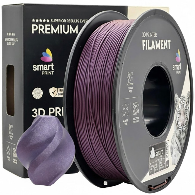 Filament pentru imprimanta 3D Smart Print FG-S176-E1, PLA, Galaxy Purple, 1.75 мм, 1кг