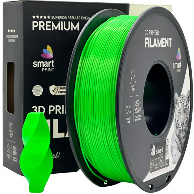Филамент для 3D-принтера PLA, FG-S64-E1 Smart Print, Green, 1.75 мм, 1кг