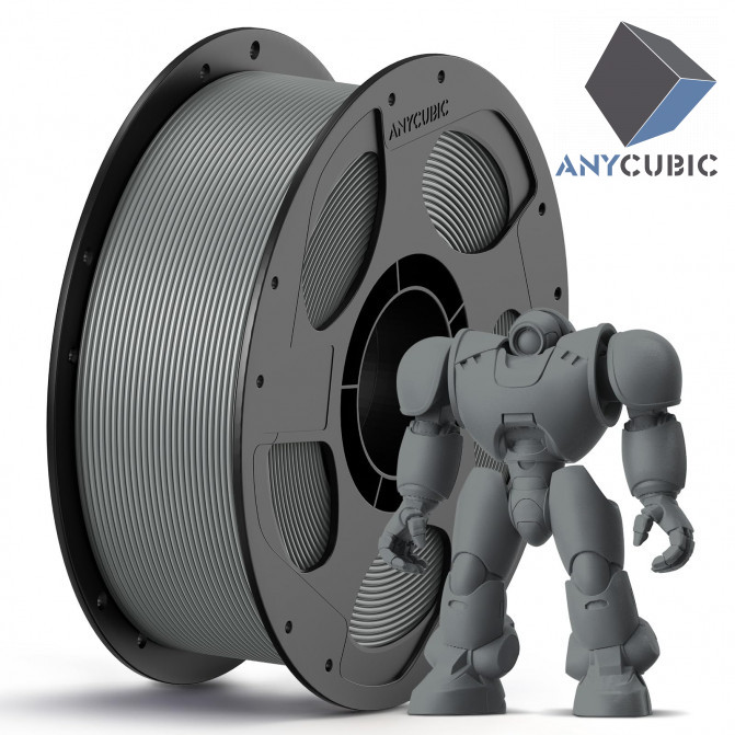 Filament PLA+ Texture Grey, Anycubic, AHPLPGY-108, 1kg pentru imprimanta 3D