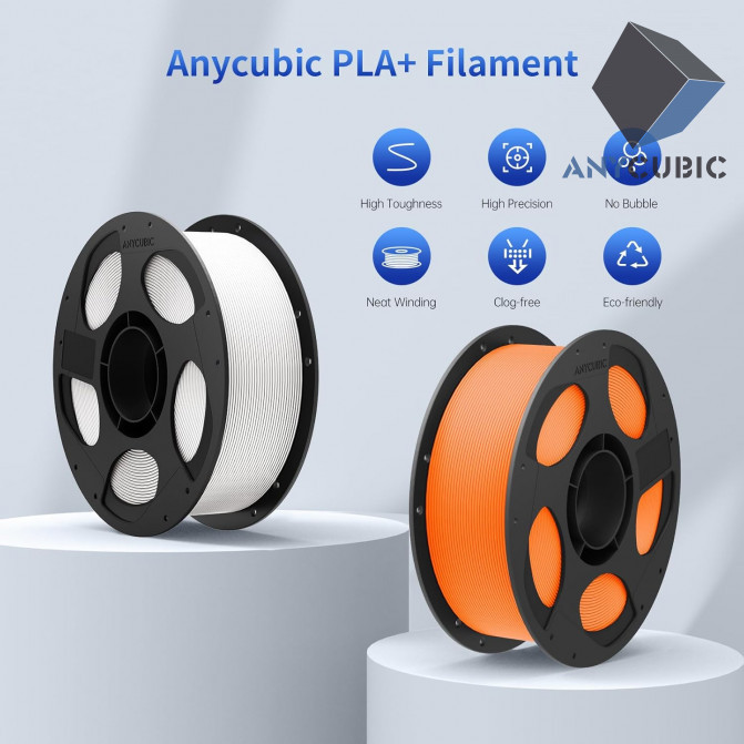 Filament PLA+ Texture Grey, Anycubic, AHPLPGY-108, 1kg pentru imprimanta 3D