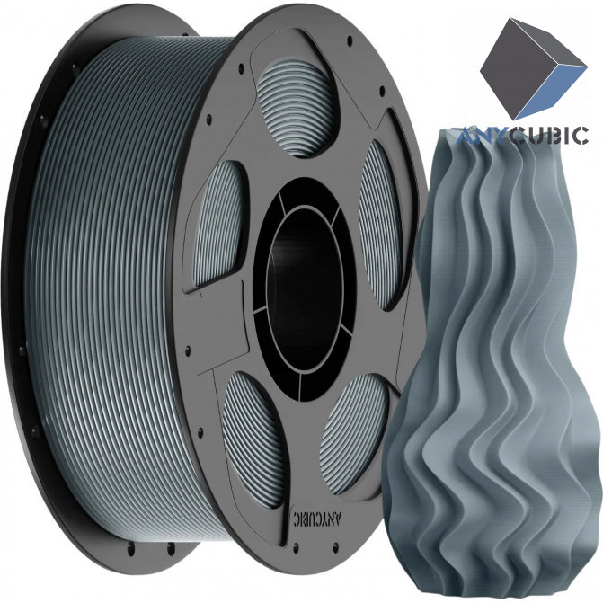 Filament PLA+ Texture Silver, Anycubic, AHPLPSL-108, 1kg pentru imprimanta 3D