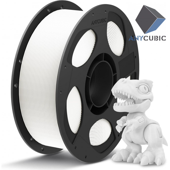 Filament PLA+ White, Anycubic, AHPLPBW-108, 1kg pentru imprimanta 3D