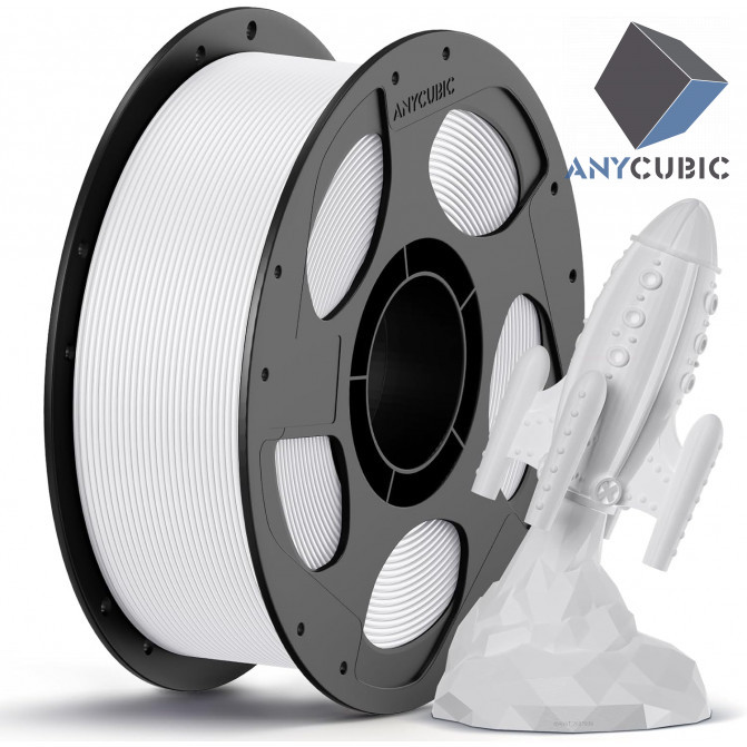 Filament PETG White, Anycubic, AHPEBW-102, 1kg pentru imprimanta 3D