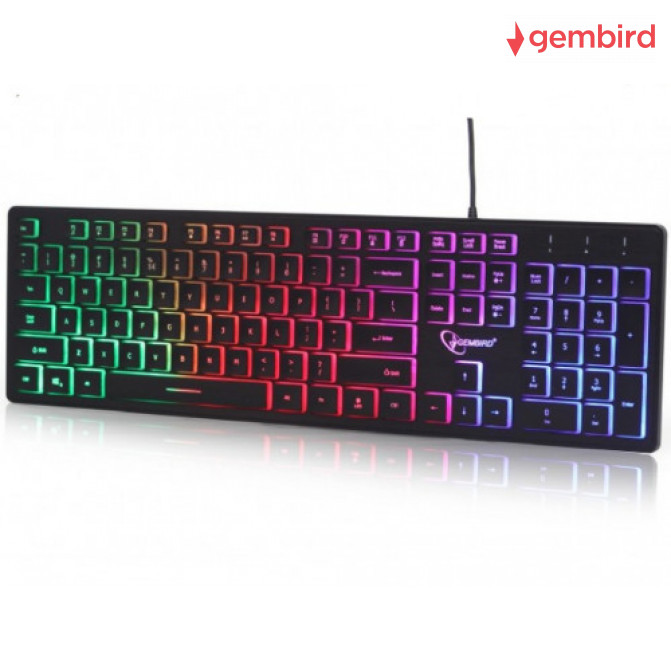 Клавиатура Gembird KB-UML-02 "Rainbow" 104 pcs, US layout, black