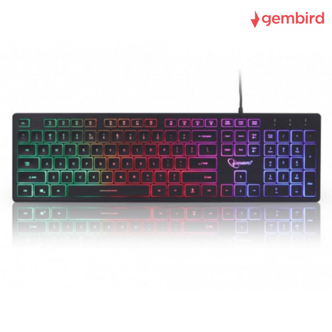 Клавиатура Gembird KB-UML-02 "Rainbow" 104 pcs, US layout, black