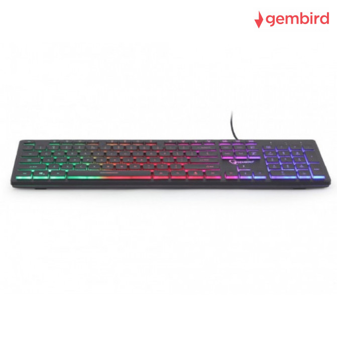 Клавиатура Gembird KB-UML-02 "Rainbow" 104 pcs, US layout, black