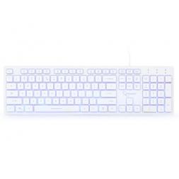 Клавиатура Gembird KB-UML3-01-W-RU, Silent, 3-color backlight, 12 practical multimedia hotkeys, RU layout, USB, White