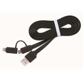 Кабель USB CC-USB2-AMLM2-1M, USB 2.0 to 8-pin male connector + male MicroUSB connector