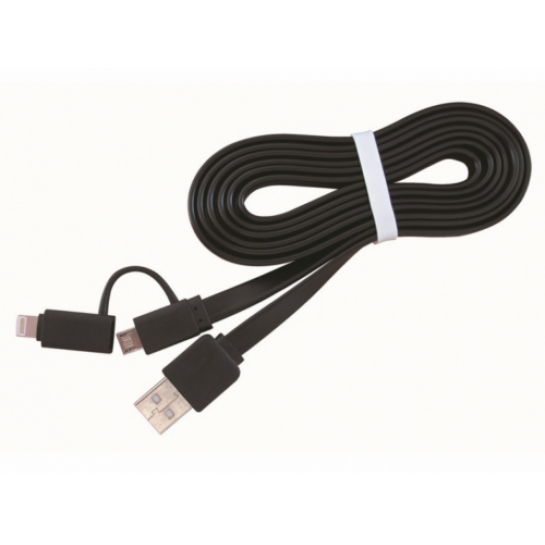 Кабель USB CC-USB2-AMLM2-1M, USB 2.0 to 8-pin male connector + male MicroUSB connector