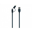 Cablu USB CC-USB2-AMLM2-1M, USB 2.0 to 8-pin male connector + male MicroUSB connector