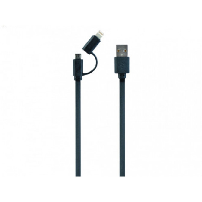 Cablu USB CC-USB2-AMLM2-1M, USB 2.0 to 8-pin male connector + male MicroUSB connector