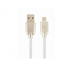 Cablu USB2.0/Micro-USB  Premium cotton braided, Blue/White 2 m
