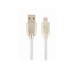 Cablu USB2.0/Micro-USB  Premium cotton braided, Spacegrey/White 2 m