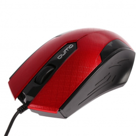 Mouse Qumo M14, Optical, 1000 dpi, 3 buttons, Ambidextrous, Red