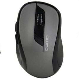 Мышь Qumo M63 Wireless Optical, 800-1600 dpi, 6 buttons, Ergonomic, 2xAAA, Gray, USB