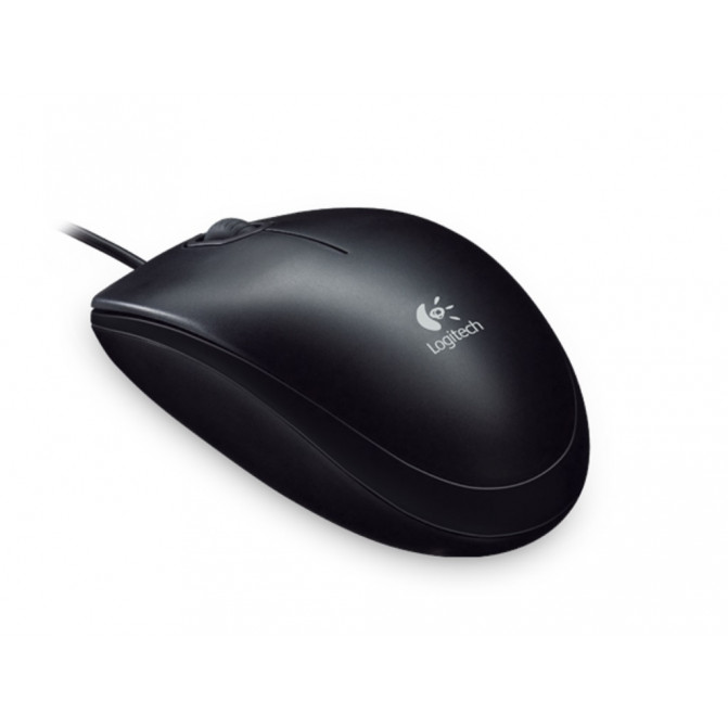 Мышь Logitech B100 OEM, Optical, 800 dpi, 3 buttons, Ambidextrous, Black, USB
