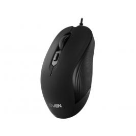 Мышь SVEN RX-140, Optical, 800-1600 dpi, 4 buttons, Ambidextrous, Soft Touch, Black, USB