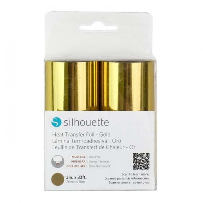 Rola de folie de imprimare la cald Sillhouette aurie 76mmx10m FOIL-TRANS-GLD