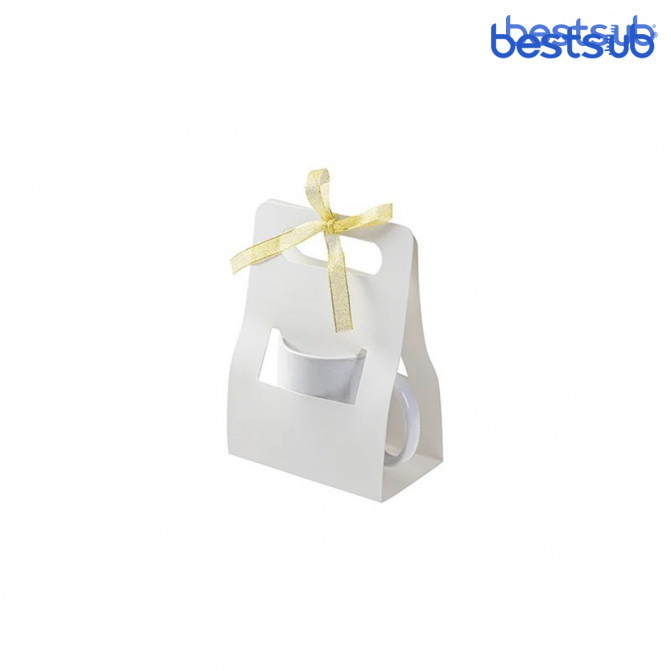 Коробка подарочная для кружки с лентой 11oz для сублимационной печати BestSub SBH08M (14×8.5×19.5cm)