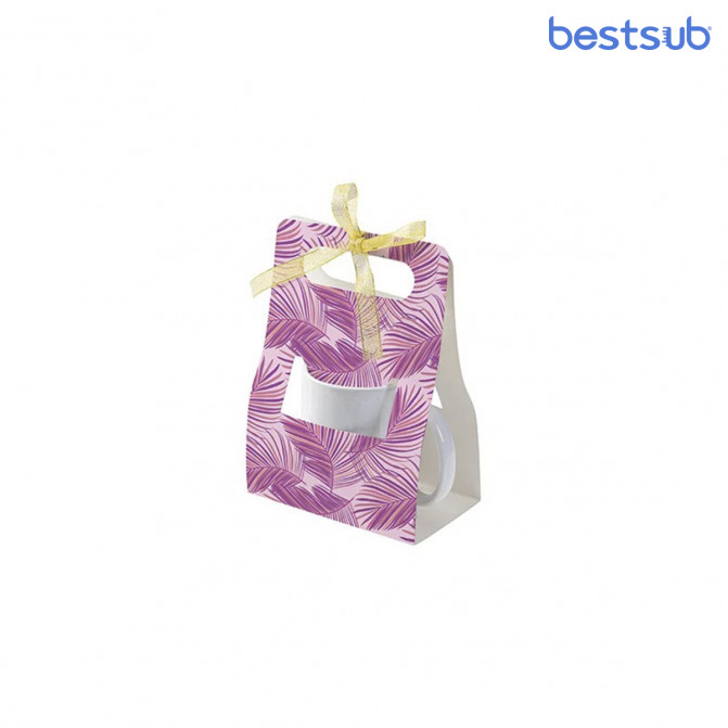 Коробка подарочная для кружки с лентой 11oz для сублимационной печати BestSub SBH08M (14×8.5×19.5cm)