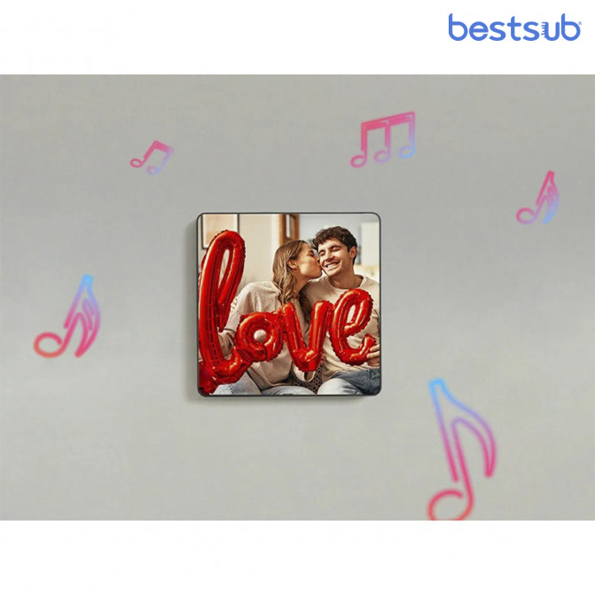 Магнит на холодильник Music Album с функцией записи, Bluetooth и воспроизведения звука BestSub MUFM1010BK 10×10×1 cm