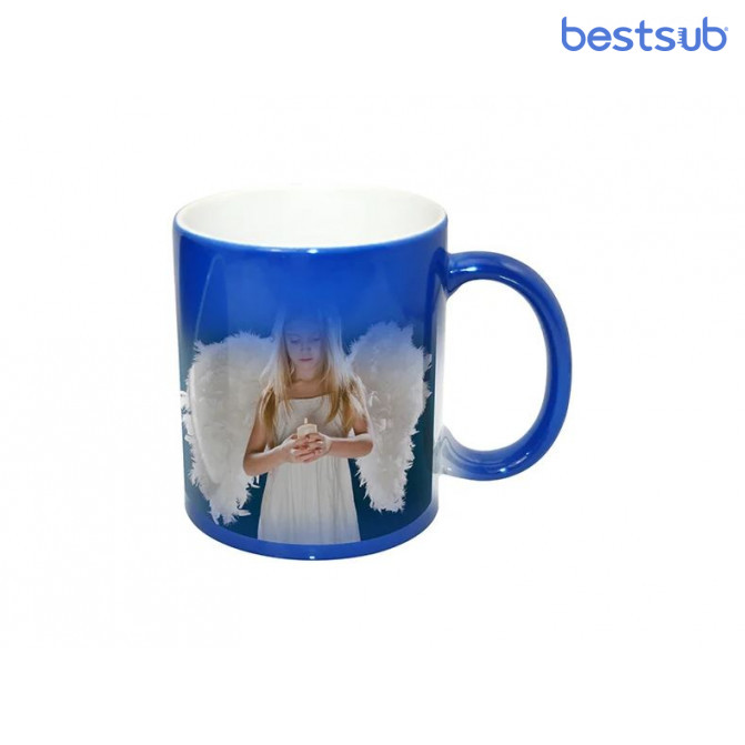 Кружка для сублимации хамелеон полу-глянцевая синяя 11oz BestSub B2CB-04FBN