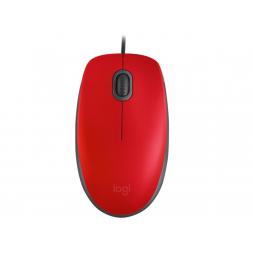 Мышь Logitech M110 Silent, Optical, 1000 dpi, 3 buttons, Ambidextrous, Red, USB