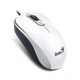 Mouse Genius DX-110, Optical, 1000 dpi, 3 buttons, Ambidextrous, White, USB