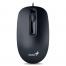 Mouse Genius DX-130, Optical, 1000 dpi, 3 buttons, Ambidextrous, Black, USB