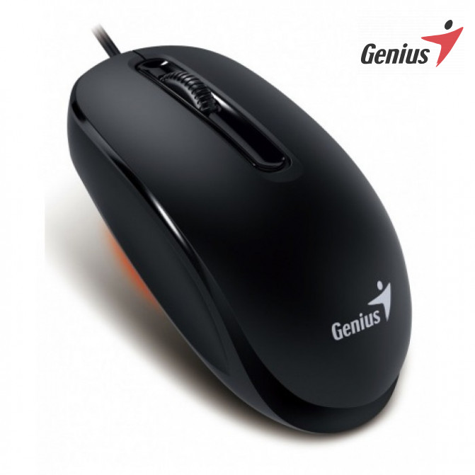 Mouse Genius DX-130, Optical, 1000 dpi, 3 buttons, Ambidextrous, Black, USB