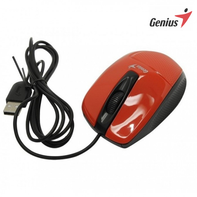 Мышь Genius DX-150X, Optical, 1000 dpi, 3 buttons, Ergonomic, Red, USB