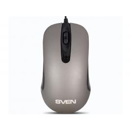 Мышь SVEN RX-515S, Silent, Optical, 800-1600 dpi, 3 buttons, Ambidextrous, Grey, USB