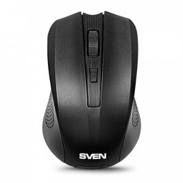 Mouse SVEN RX-300, Optical, 600-1400 dpi, 4 buttons, Ambidextrous, BlueLED, 2xAAA, Black