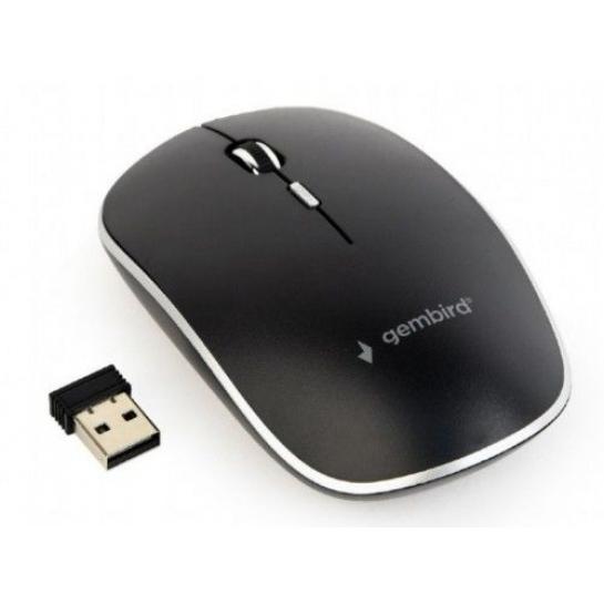 Mouse Gembird Wireless MUSW-4B-01, Optical, 800-1600 dpi, 4 buttons, Ambidextrous, 1xAA, Black
