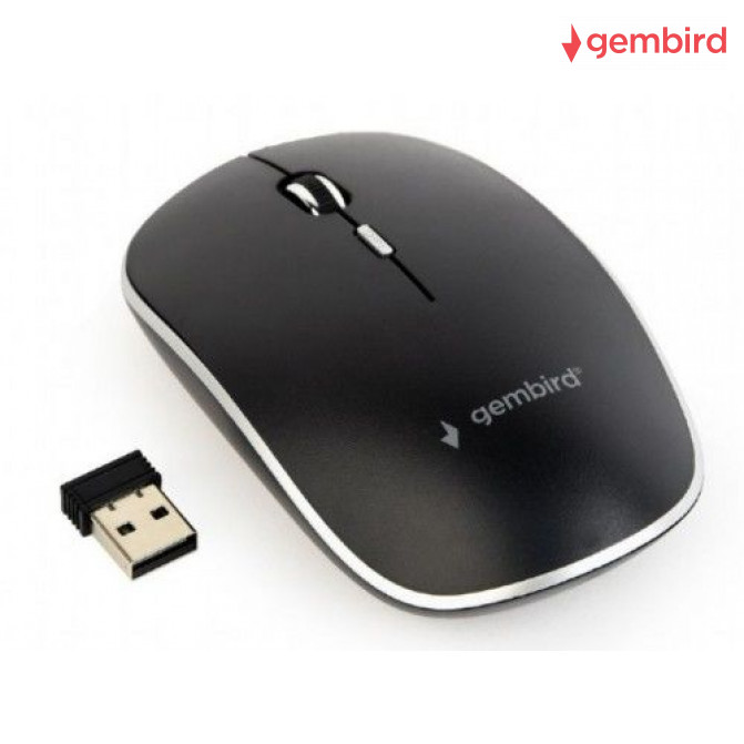 Мышь Gembird Wireless MUSW-4B-01, Optical, 800-1600 dpi, 4 buttons, Ambidextrous, 1xAA, Black