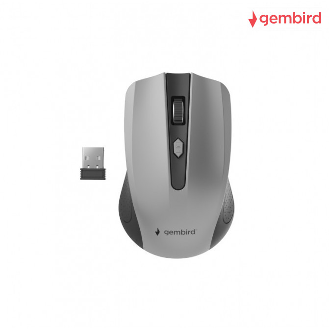 Мышь Gembird Wireless MUSW-4B-04-BG Optical 800-1600 dpi 4 buttons, Ambidextrous, 2xAAA, Black/Grey