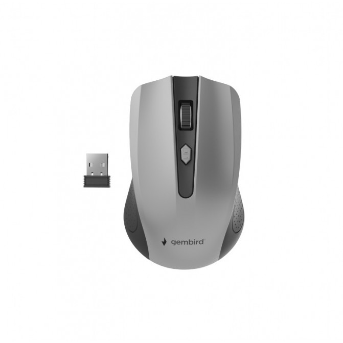 Мышь Gembird Wireless MUSW-4B-04-BG Optical 800-1600 dpi 4 buttons, Ambidextrous, 2xAAA, Black/Grey