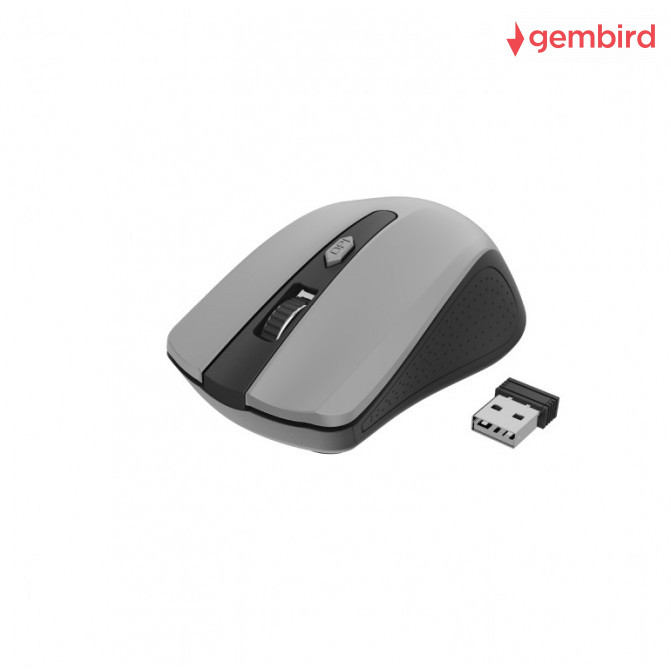 Мышь Gembird Wireless MUSW-4B-04-BG Optical 800-1600 dpi 4 buttons, Ambidextrous, 2xAAA, Black/Grey