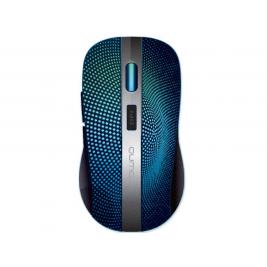 Mouse Qumo Comfort, Optical, 800-2400 dpi, 6 buttons, Ambidextrous, 600mAh, Black/Blue