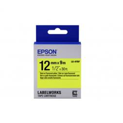 Картридж с лентой Label Epson LK-4YBF Fluorescent, Black/Yellow 12/9 Original