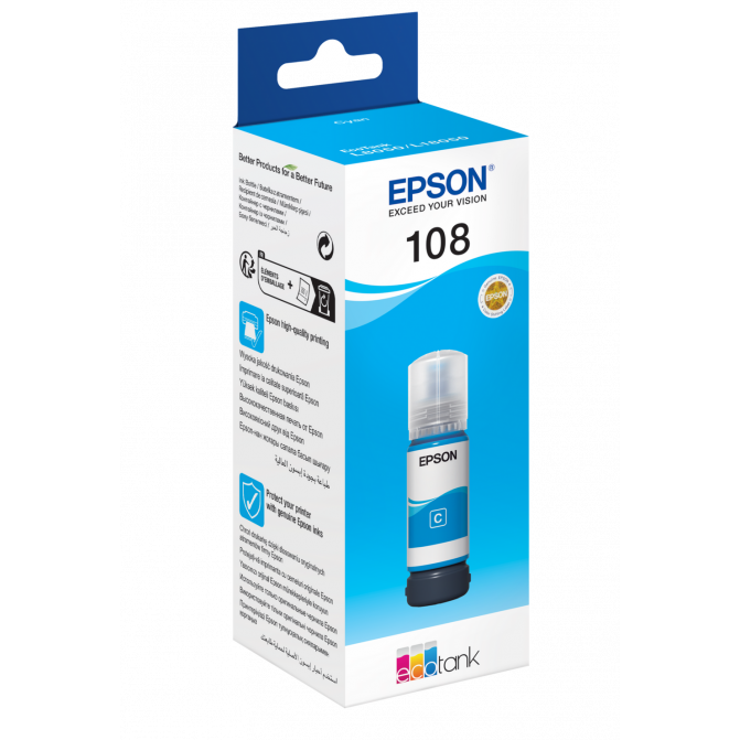 Чернила Epson Original C13T09C24A (108) L8050/L18050 Cyan
