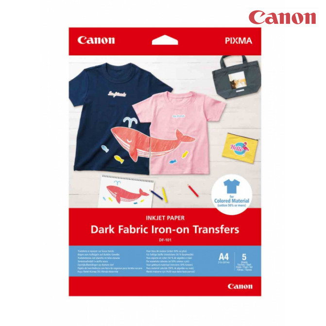 Hârtie foto A4 Canon DF-101 EMEA  termotransfer pentru țesături negre 5 foi